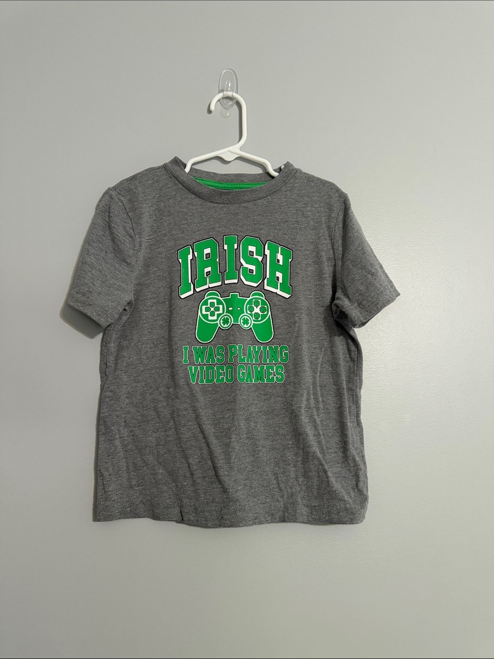 Kids' Gray 'Irish I Was Playing Video Games' Graphic Tee